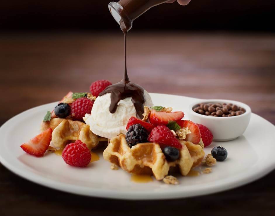 Berry Bliss Waffles with Ice Cream