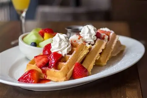 Strawberry and Cream Waffles